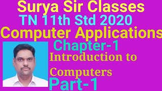 11th std Computer Applications Ch-1 Intro to Computers Part1