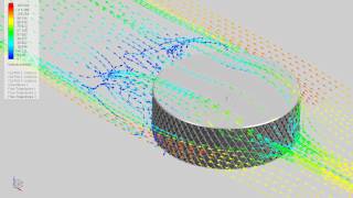Knurled Hockey Puck FloEFD Analysis Streamlines.avi