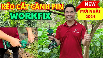 Kéo cắt tỉa cành dùng pin Workfix WF-CP30BL không chổi than, kèm 2 pin chân phổ thông - Giá 1.250k