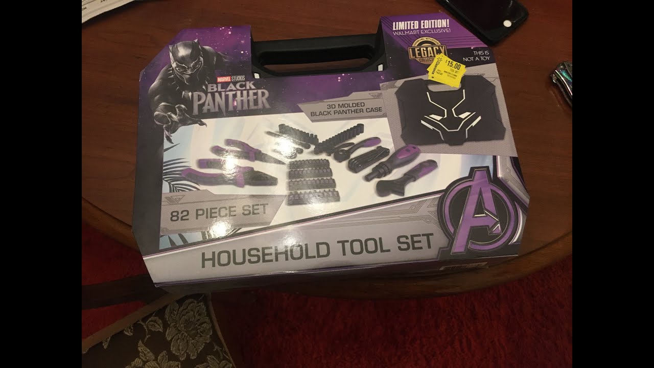 Walmart Clearance Black Panther Household Tools 82 piece set LIMITED