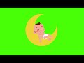 Sleeping Baby on the Moon Animation video | Free Chrome Key Green Screen Lullaby Animation Footage