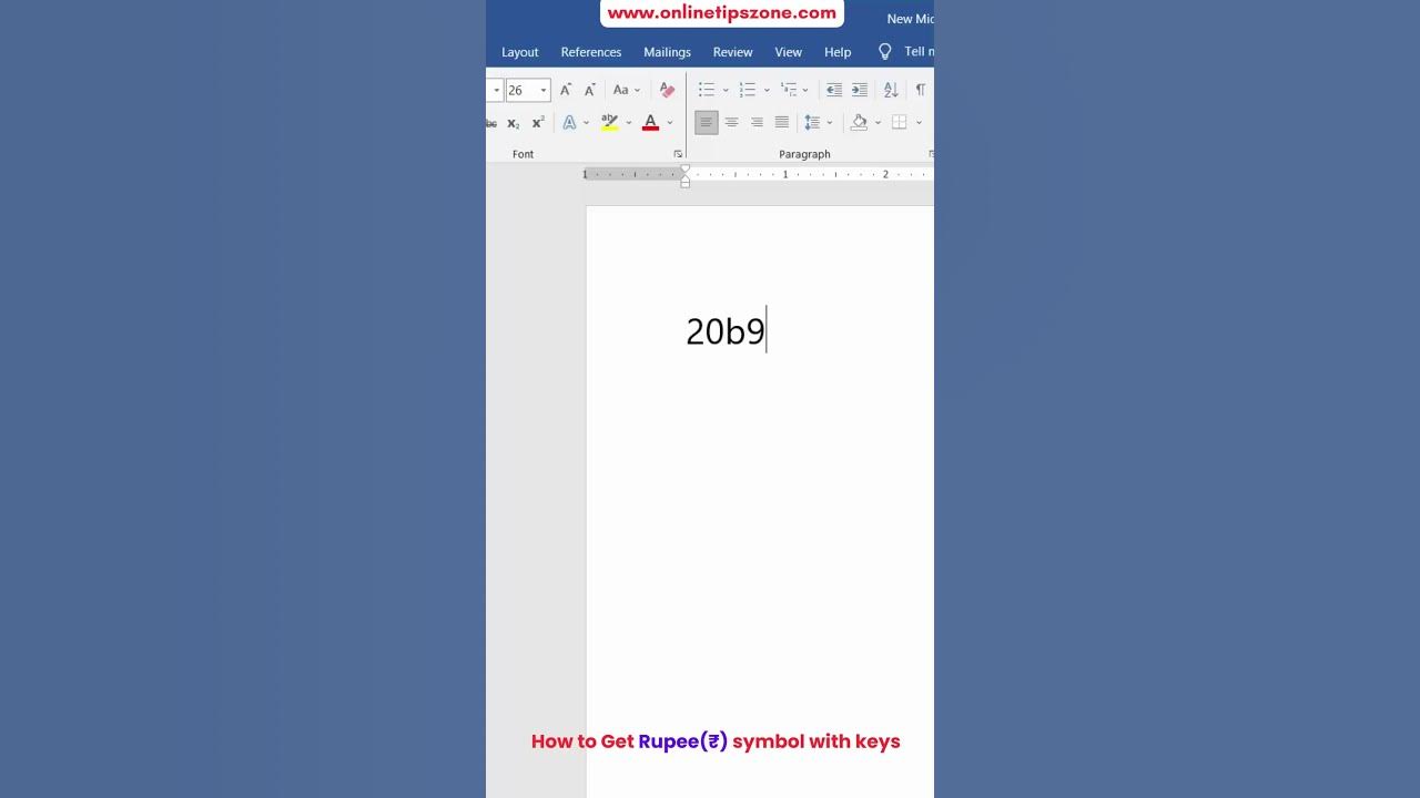how-to-get-rupee-symbol-in-word-youtube