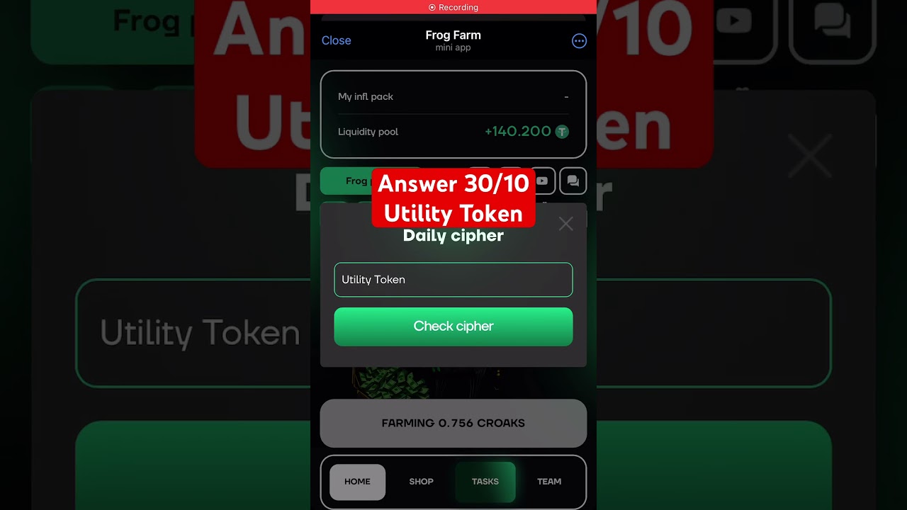 Frog Farm 🔥 Daily Combo Code Cipher Answer 30/10 - 29/10 🔥 FREE Token 