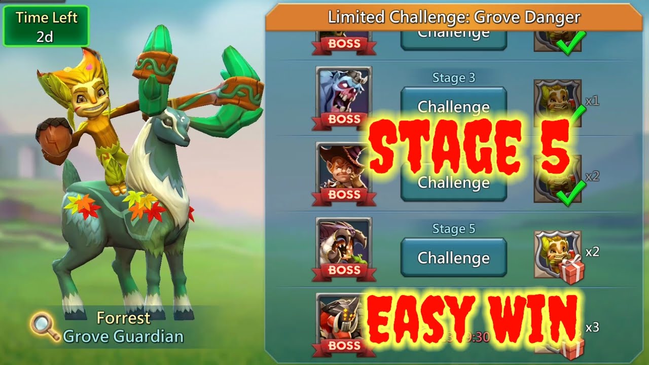 Lords Mobile Limited Challenge Grove Danger stage 5 | Limited Challenge Grove guardian stage 5