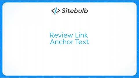 Review link anchor text with Sitebulb
