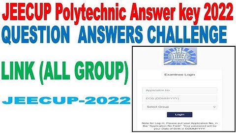 UP Polytechnic JEECUP Answer Key JEECUP Polytechnic Answer key 2022