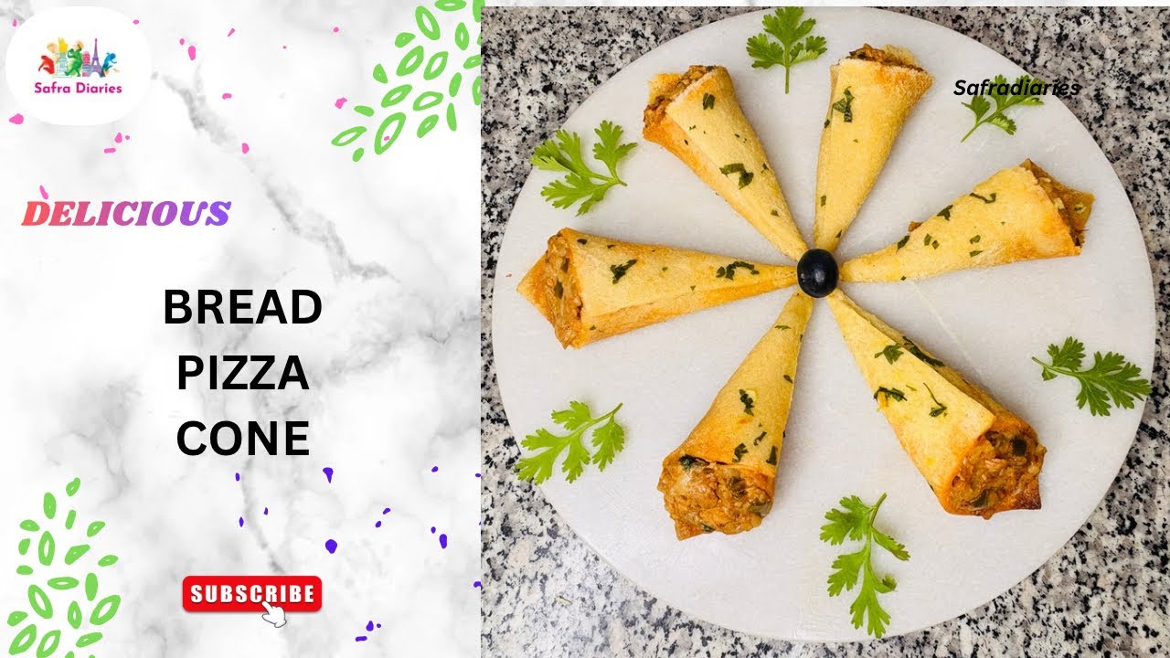 Ramadan Iftar Special 🌙 Bread Pizza Cone | Crispy & Cheesy in Minutes! 🧀 | Safradiaries 