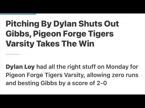 Dylan Loy 2023 - 19 Strikeouts - Pigeon Forge High School vs Gibbs - April 19, 2021