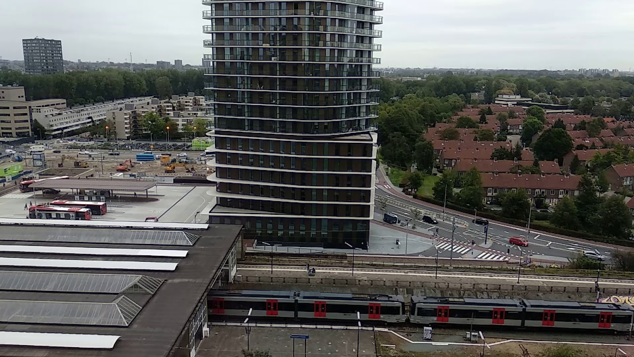 Short time lapse view from Rembrandt tower towards Amstel bus station