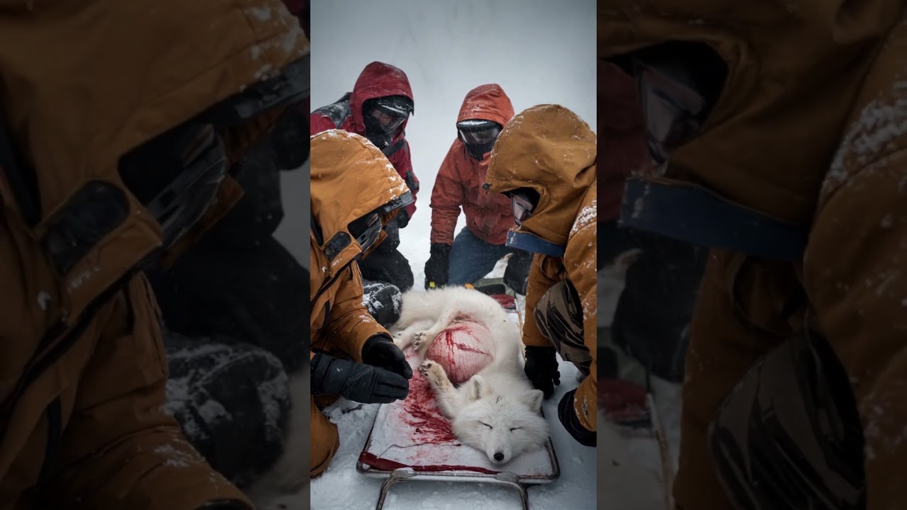 Rescue Team Rescues Pregnant Arctic Fox In Distress 