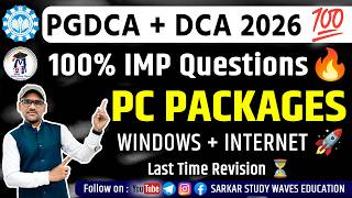 PGDCA &amp; DCA PC Packages IMP Questions 2026 💯 | Unit-1 Windows OS