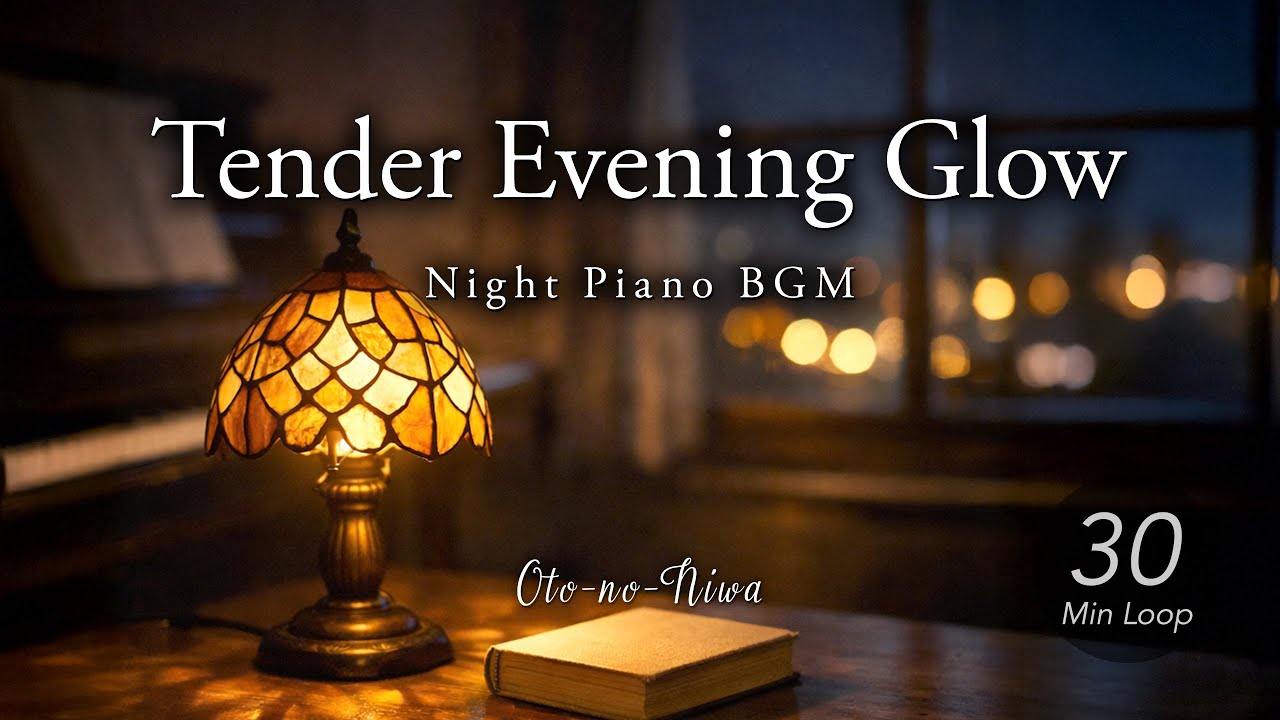 【Night Piano BGM｜30分】甘く切ない夜に灯る光 ― Tender Evening Glow｜Calm Piano｜夜ピアノ・ひとり時間・就寝前・リラックス・フリーBGM