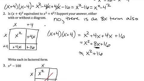 Rewriting Quadratic Expressions in Factored Form Part 2 Video