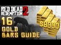 Red Dead Redemption 2 - 16 Gold Bar Locations ($8000+other loot)