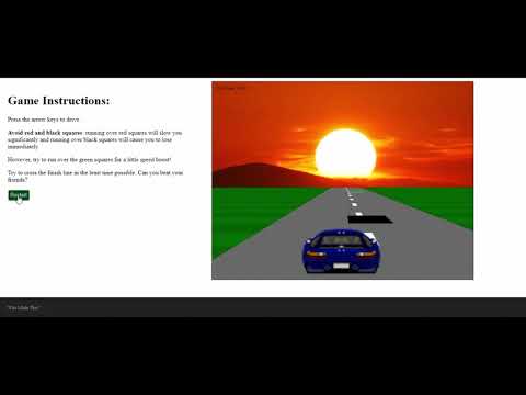 Sunset Drive Game In JavaScript With Source Code | Source Code & Projects