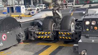 Incredible power of a super tug to lift an A350 aircraft! #aviation #airplane #airport #towing 