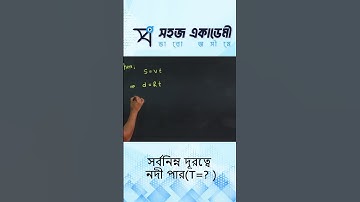 সর্বনিম্ন দূরত্বে নদী পার (T=?)