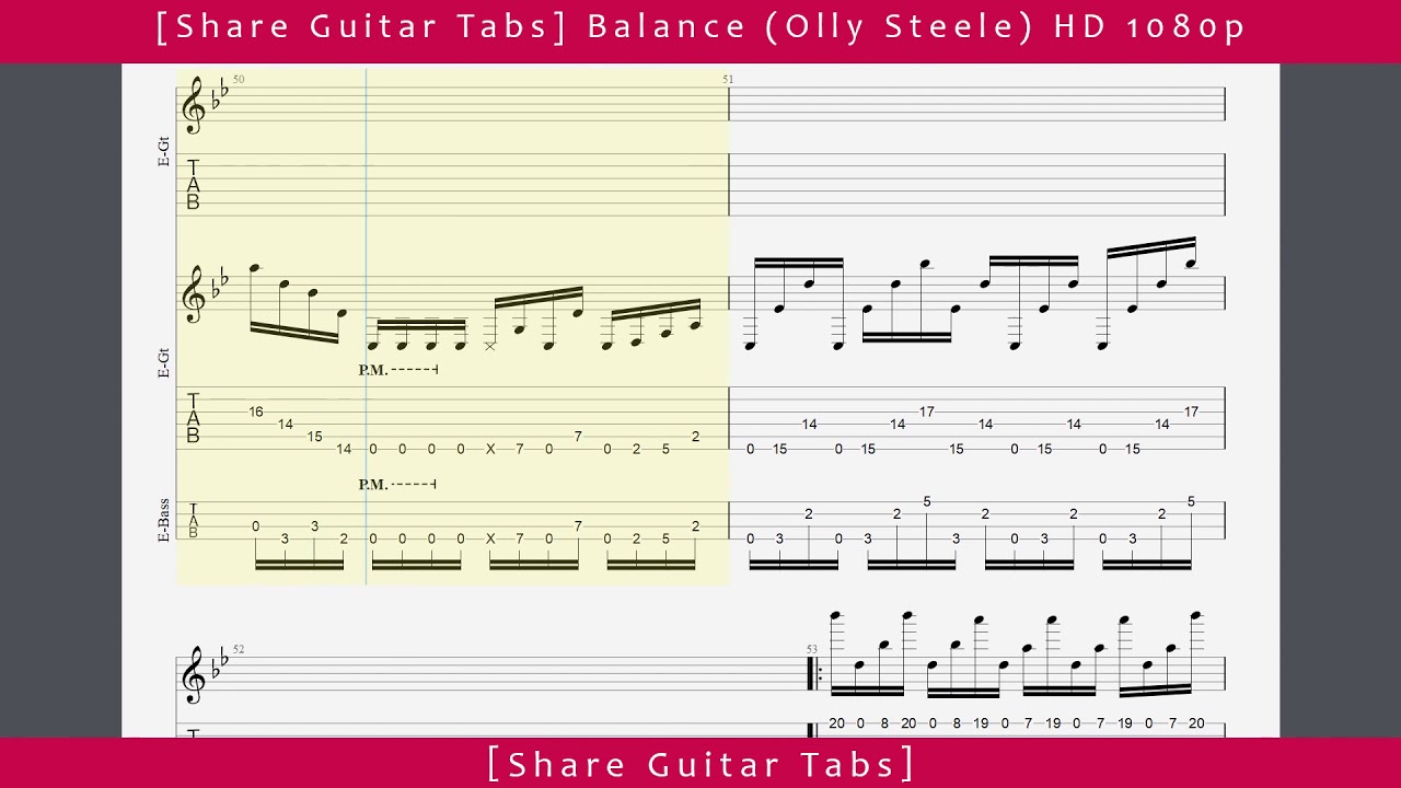 [Share Guitar Tabs] Balance (Olly Steele) HD 1080p