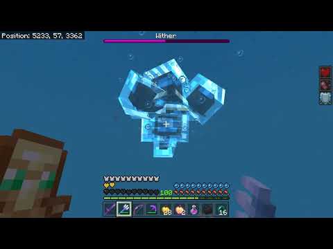 Fighting the Wither using a Riptide III Trident