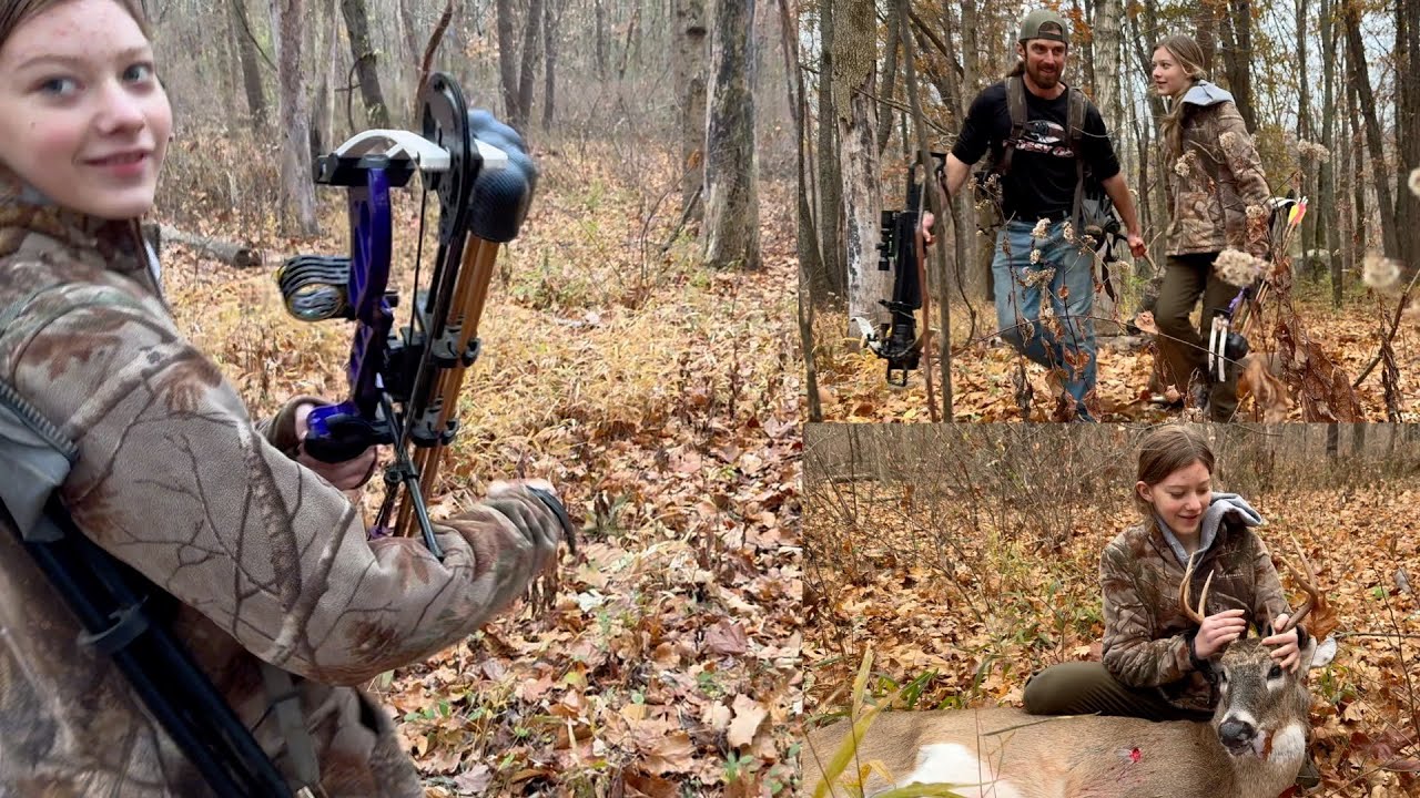 Папа и дочка гоняются за оленем во время гона: Наконец-то она получает свой шанс: Девочки охотятся