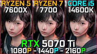 Ryzen 5 7600X vs Ryzen 7 7700 vs Core i5 14600K | RTX 5070 Ti Bottleneck Test | 1080p, 1440p, 4K