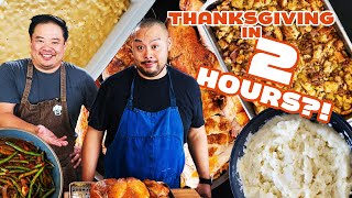 A THANKSGIVING MIRACLE! David Chang and Friends Make a FULL Thanksgiving Dinner in 2 hours?!?!
