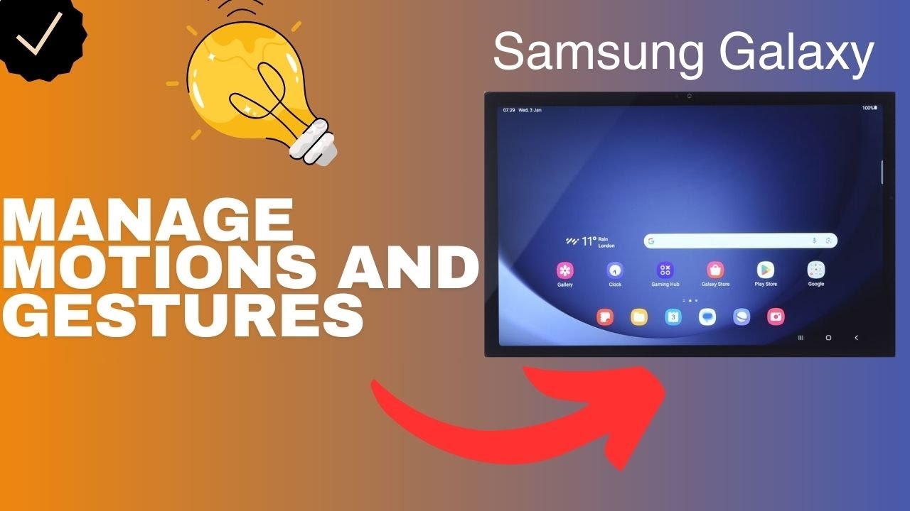 How to manage the motions and gestures in the Samsung Galaxy Tab A9 ...
