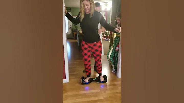 Amy trying out Kaitlyn's hoverboard