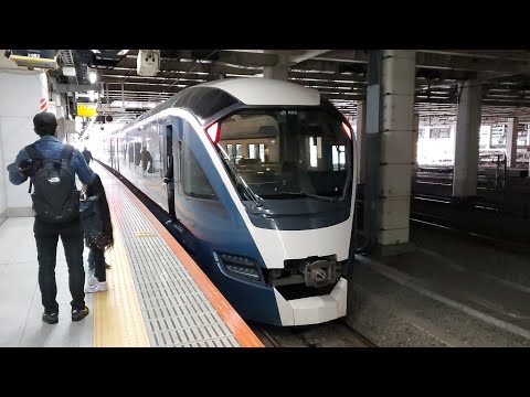 【4K60p】【MHあり】E261系 特急サフィール踊り子5号伊豆急下田行 湘南新宿ライン新宿駅到着映像　2023-04-23