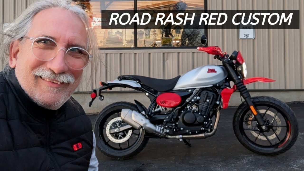 Мотоцикл RE Guerrilla 450 Custom в цвете Battle Ready Road Rash Red - Wahoo!
