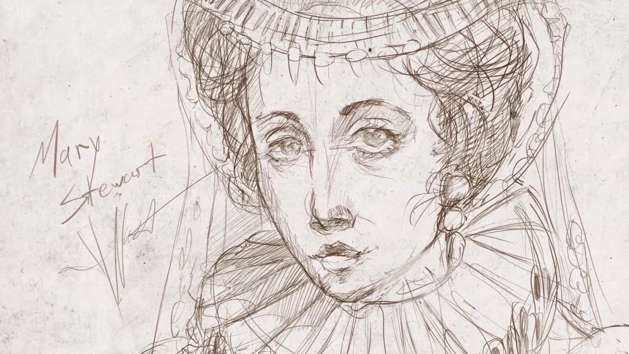 Mary Stewart Speedpainting by @Noackart for "Glen More 2"-Boardgame