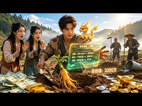 실직 후 시골 귀향, 보물 찾기 시스템 각성! 😱🐉 인삼·영지·용까지! 땅만 파면 보물이다! #숏드라마 #역전