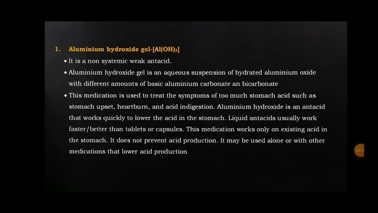 Antacid ( GI agents ) II pharmaceutical chemistry II D.pharmacy 1st year II part1 YouTube