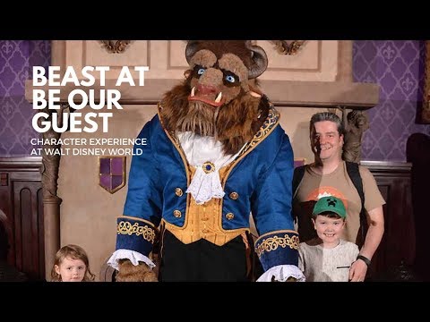 Meeting Beast at Be Our Guest Restaurant in Magic Kingdom Walt Disney World