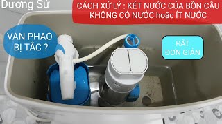 CÁCH XỬ LÝ HIỆN TƯỢNG: KÉT NƯỚC CỦA BỒN CẦU KHÔNG CÓ NƯỚC hoặc ÍT NƯỚC/ CÁCH BẢO DƯỠNG VAN PHAO