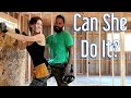 He NEEDED Her!  Sheathing The Walls | Building Our Own DIY Tiny Home