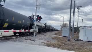 UP 2551 leads an Empty Ethanol Train at Roanoke, TX