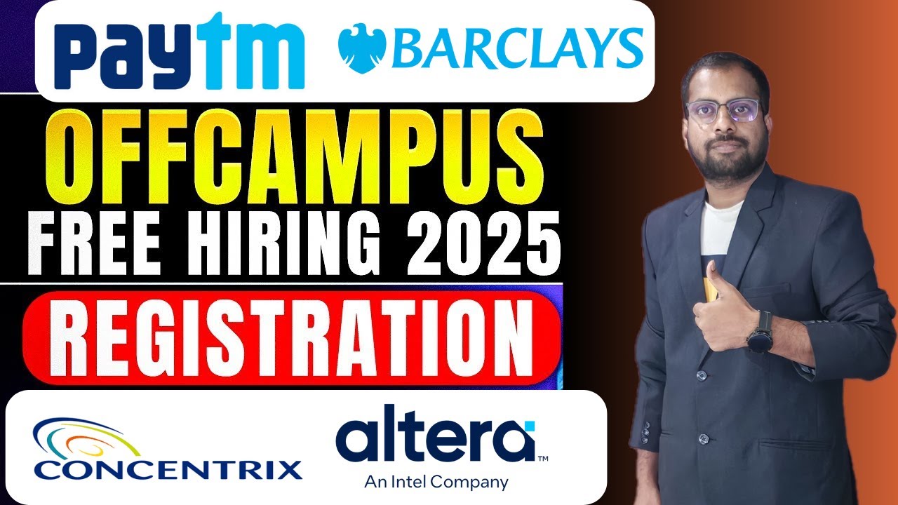 Paytm Recruitment Drive Announced | Barclays, Concentrix, Altera Jobs For Freshers | Register Now