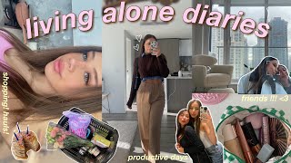 LIVING ALONE DIARIES | productive days, hosting friends at my apartment, + shopping/hauls! 🎀