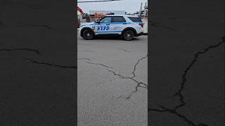 NYPD Transit District 20 Leaving The Communications Shop In Maspeth, Queens, New York City