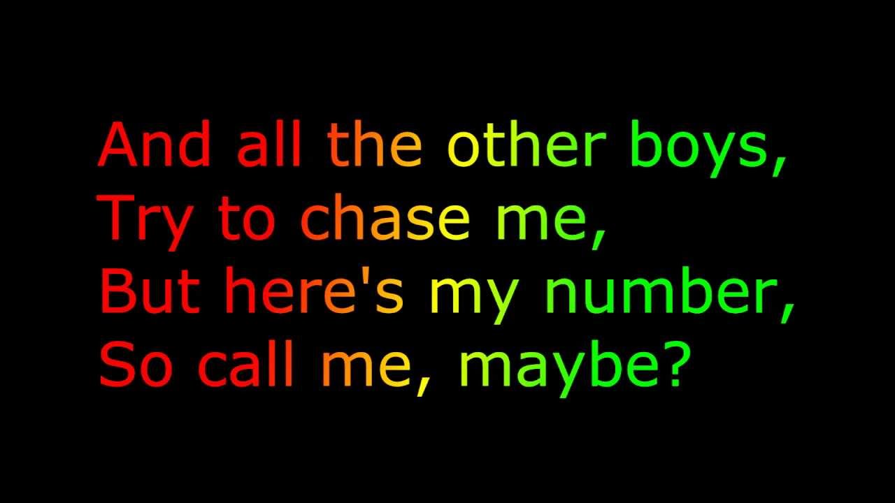 Carly Rae Jepsen Call Me Maybe Lyrics Free Download 1080p Hd Youtube