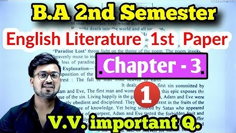 B.A 2nd Semester English Literature 1st Paper, Chapter 3, #1k , @paperhacker