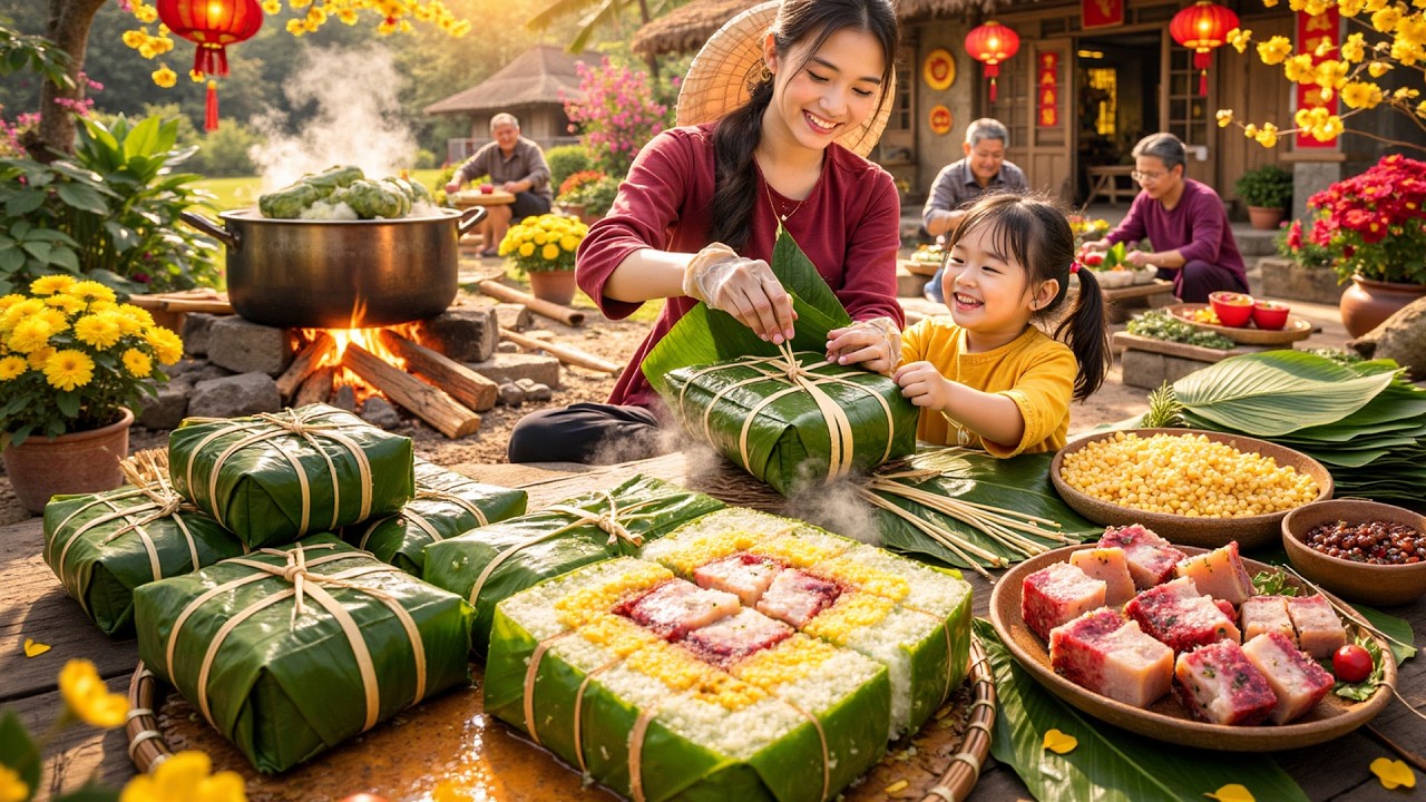 Guia para Fazer Banh Chung Tradicional no Ano Novo Vietnamita | Lý Thị Ca Farm Life Cooking