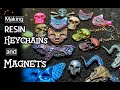 Diy keychains and fridge magnets for my etsy shop  skulls galore