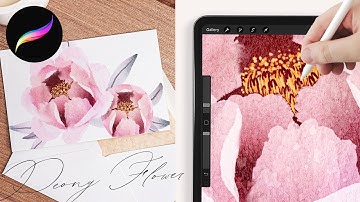 How to paint Peony Flowers FAST // Loose Watercolor Peony flower tutorial for Procreate