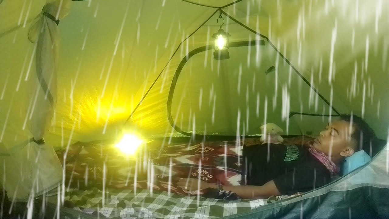 💯Tidur di dalam tenda hangat & ditemani suara hujan yang menenangkan fikiran -ASMR 
