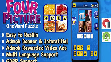 4 Pic 1 Word + Best Kids Trivia Quiz + Ready For Publish + Android Studio + Multi Language |