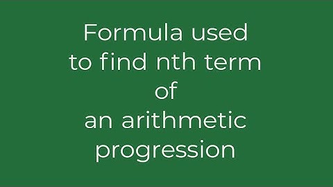 formula used to find nth term of an arithmetic progression