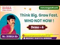 Think Big. Grow Fast. WHO NOT HOW ! tutorials || by Mr. DURGA Sir On 28-07-2025 @7AM IST