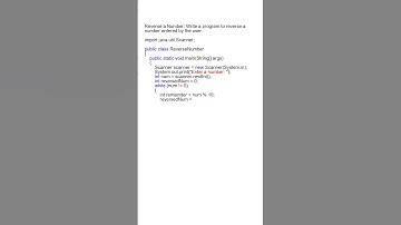 Java Program: Reverse a Number  #coding